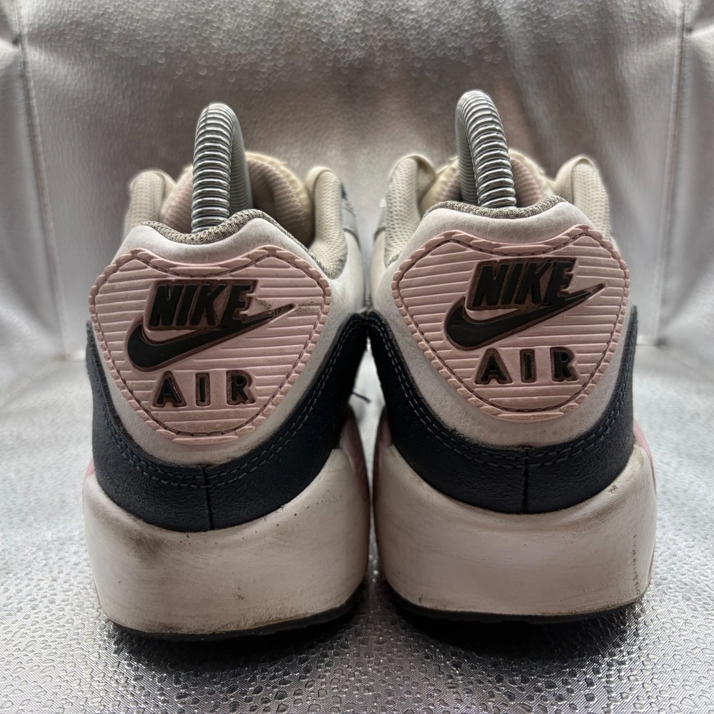 Size 7Y Nike Air Max 90 White Pink Kids Athletic Sneaker Shoes HF6358-104 - Picture 9 of 11